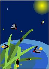 7月 イラスト 蛍